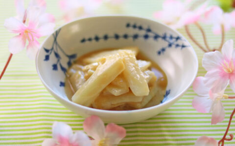 山ウドのヤマブキ酢味噌あえ