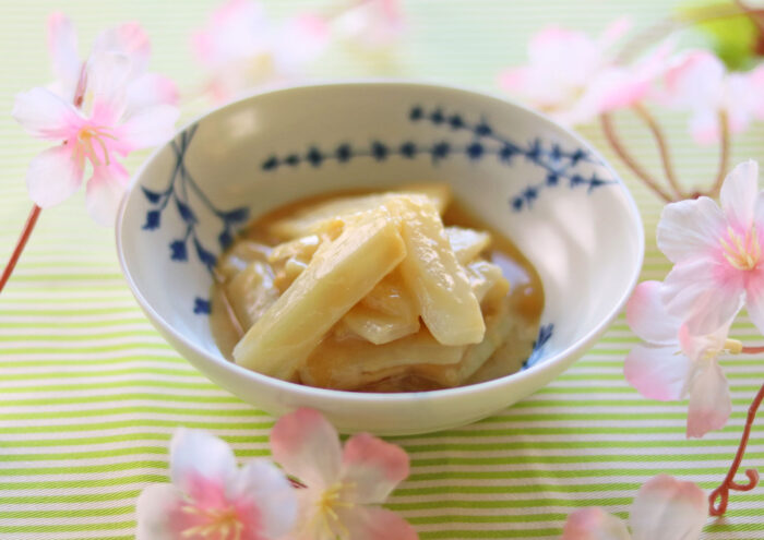 山ウドのヤマブキ酢味噌あえ